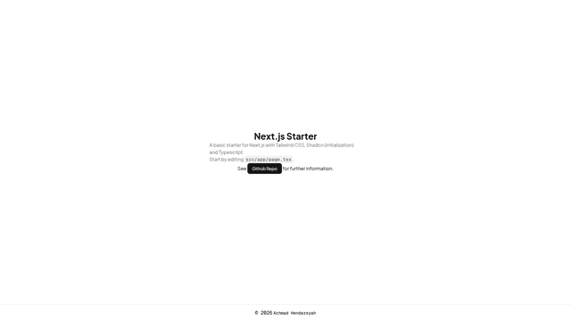 Next.js Starter Kit hero section